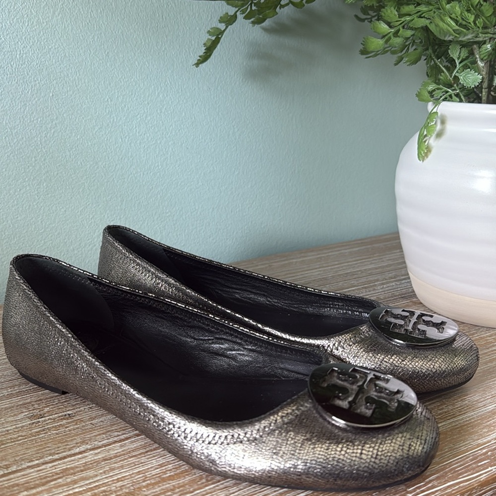 Tory Burch Pewter Flats! - Picture 5 of 8